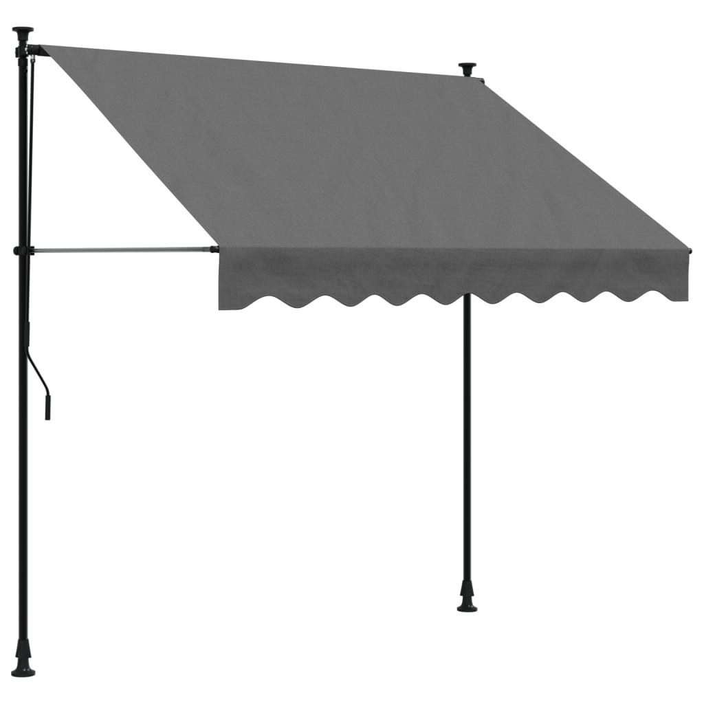 Markise Markise Terrassendach Einziehbar Anthrazit 200x150 cm Stoff und Stahl