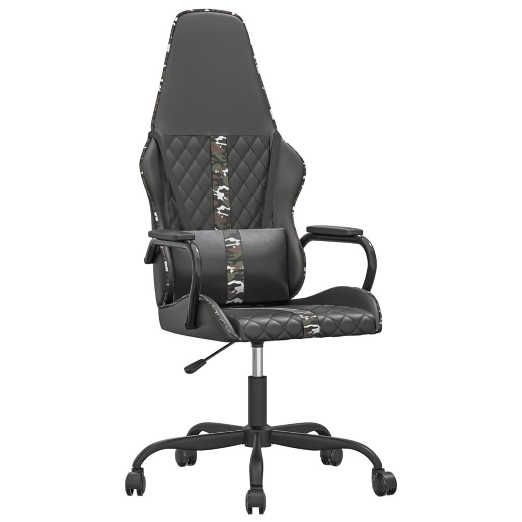 vidaXL Gaming-Stuhl Gaming-Stuhl mit Massagefunktion Tarnfarben Schwarz Kunstleder (1 St)