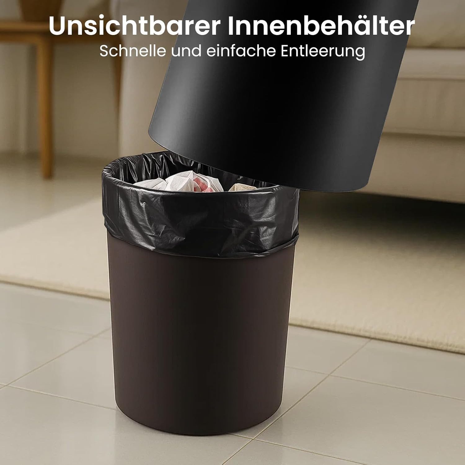 Youyijia Mülleimer 12L Mülleimer Büro mit Schwingdeckel Schwingdeckeleimer