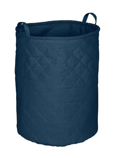 TOM TAILOR HOME Wäschetasche Wäschekorb Waffeldesign Navy Wäschesammler (1 St., 1x Wäschesammler), Waffel-Muster, Zwei Griffe, Faltbar