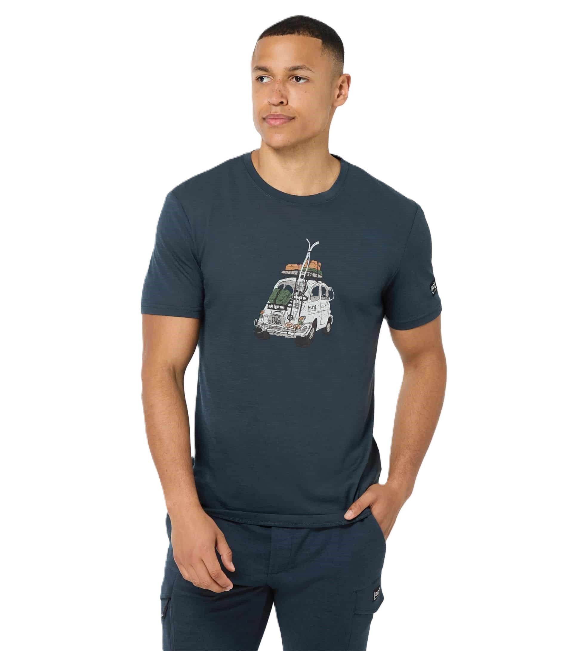 T-Shirt Carski Tee (Merino-Mix) dunkelblau Herren