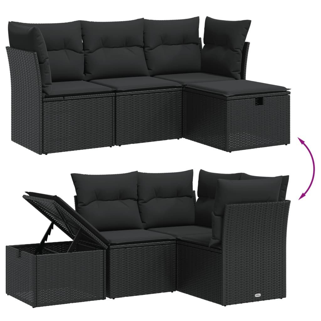 vidaXL Gartenlounge-Set 4-tlg. Garten-Sofagarnitur mit Kissen günstig online kaufen