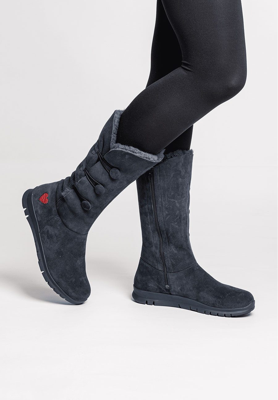 vitaform Damen Stiefel Veloursleder & Doubleface Stiefel