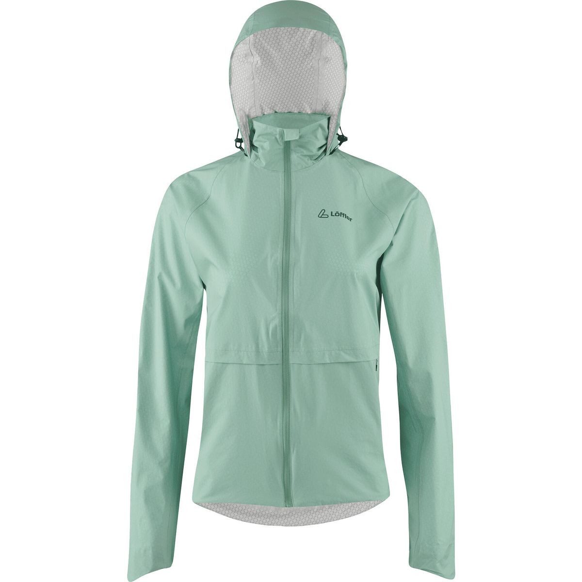 Löffler Fahrradjacke Women Jacket With Hood CF WPM Pocket Kleinstes Packmaß, wasser- und winddicht, atmungsaktiv: Bequeme