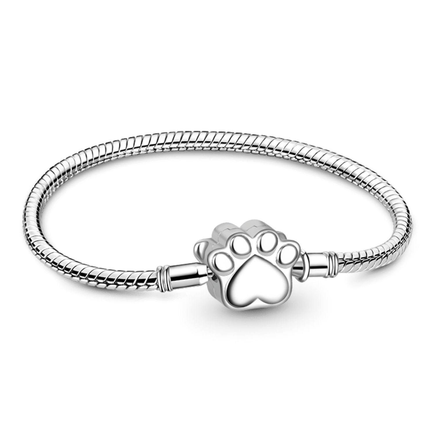 Gnoce Perlenarmband Gnoce Armband Pfote FVB300-19 Edelstahl/Silber