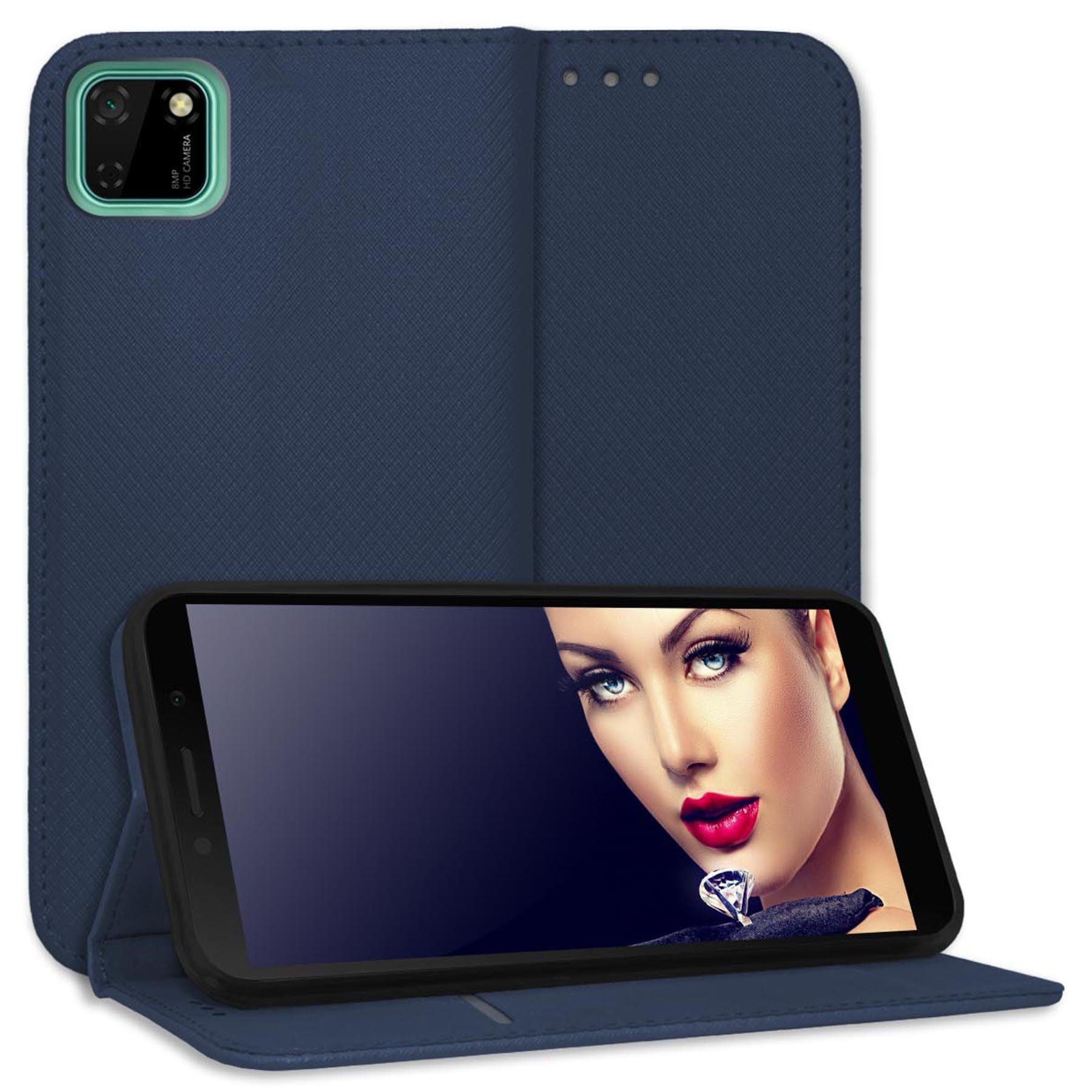 mtb more energy Smartphone-Hülle Smart Magnet für Huawei Y5p, Blau, Bookstyle Klapphülle Cover Wallet Case aus Kunstleder