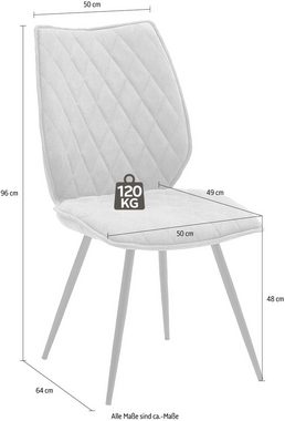 MCA furniture 4-Fußstuhl Navarra (2 St), 2-er Set mit Stoffbezug, Komfortsitzhöhe 48 cm, belastbar bis 120 kg
