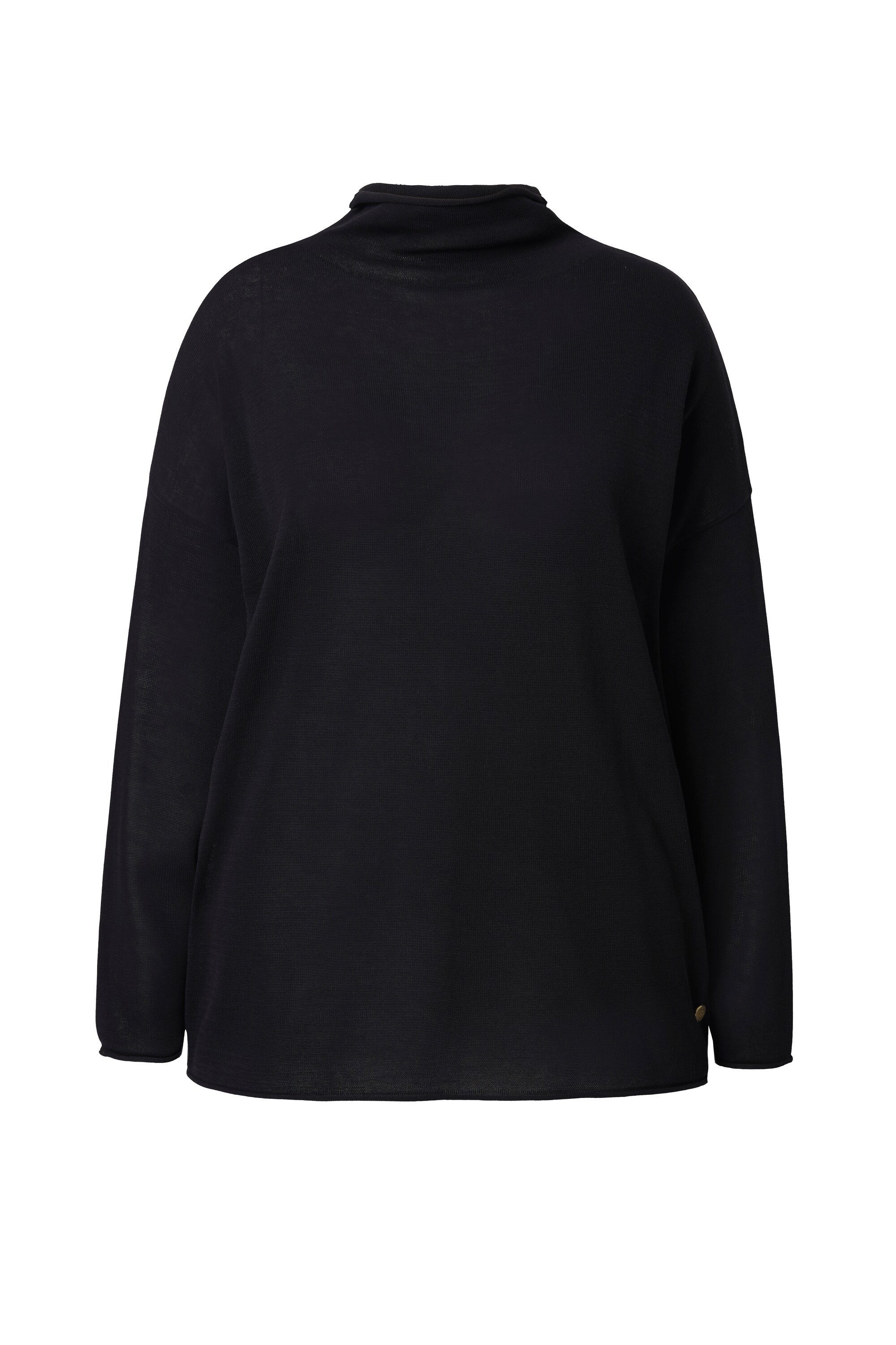 Ulla Popken Longpullover Pullover Rollkanten Boxy Stehkragen Langarm günstig online kaufen