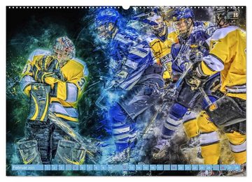 CALVENDO Wandkalender Eishockey - extrem cool (Premium, hochwertiger DIN A2 Wandkalender 2023, Kunstdruck in Hochglanz)