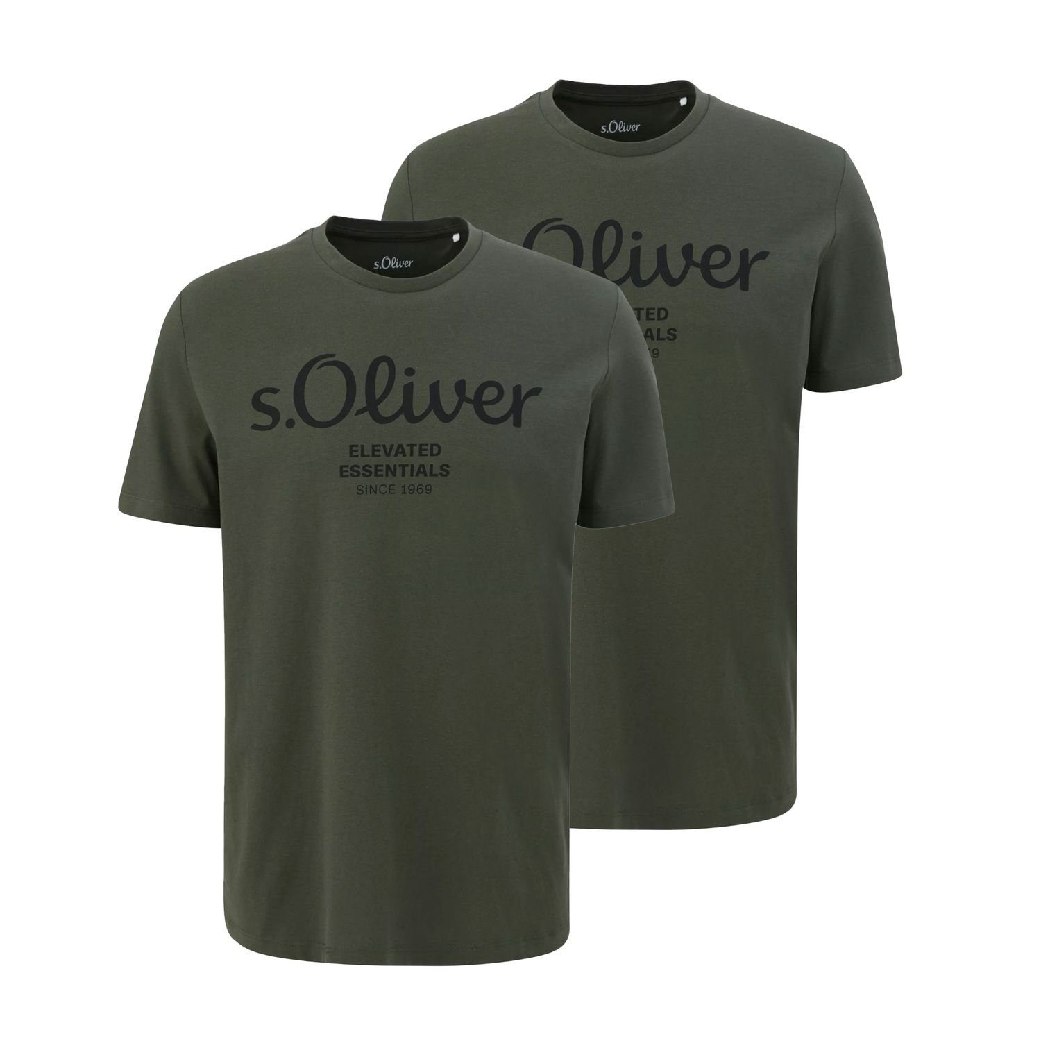s.Oliver T-Shirt (2-tlg) mit Rundhals-Ausschnitt, kurzarm, günstig online kaufen
