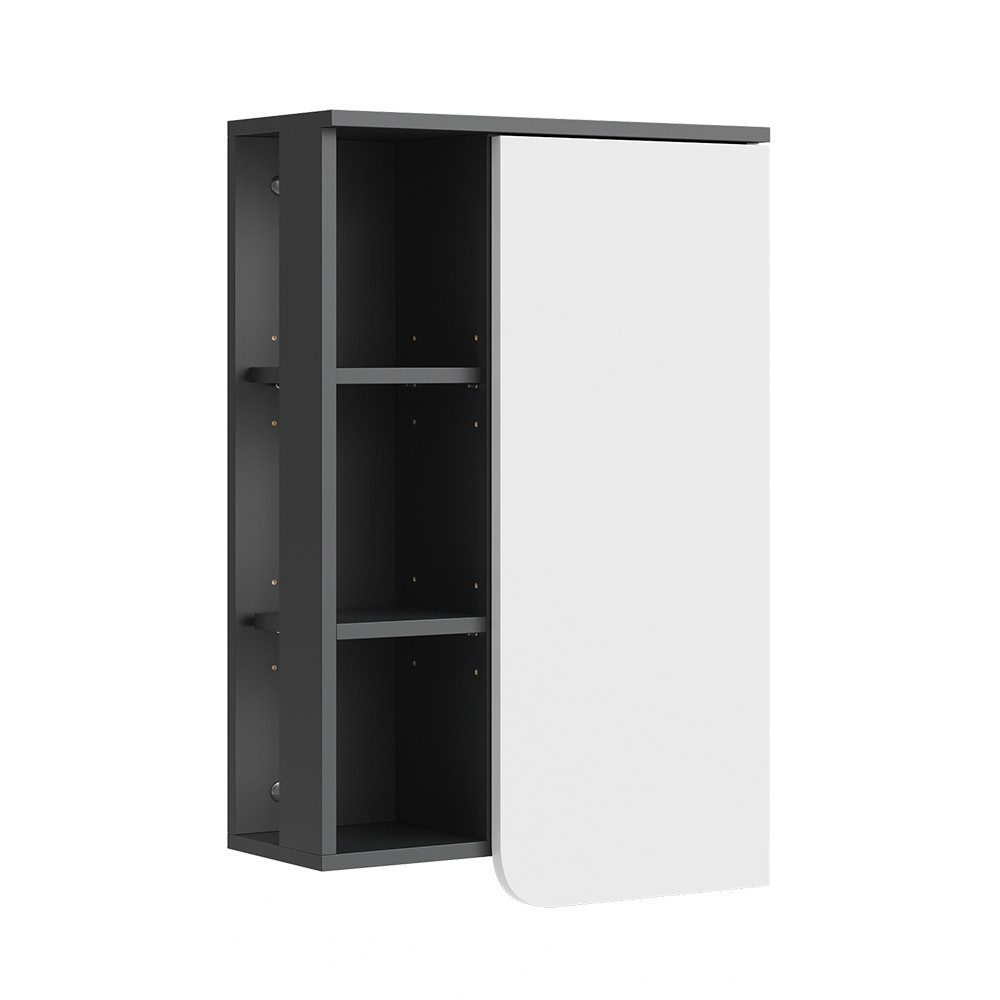 Vicco Hängeschrank Karen, Anthrazit/Weiß, 50 x 75 cm mit Tür und offenen Fächern (1-St)