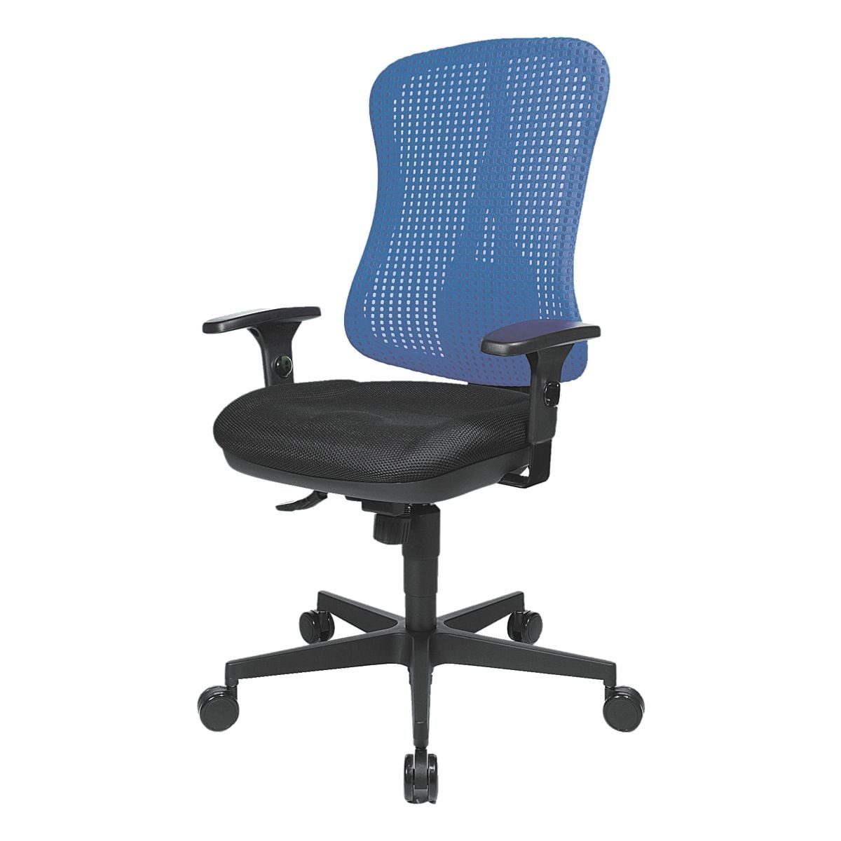 TOPSTAR Schreibtischstuhl Headpoint SY, Muldensitz, Punkt-Synchronmechanik, Netzrückenlehne, (ohne Armlehnen) blau