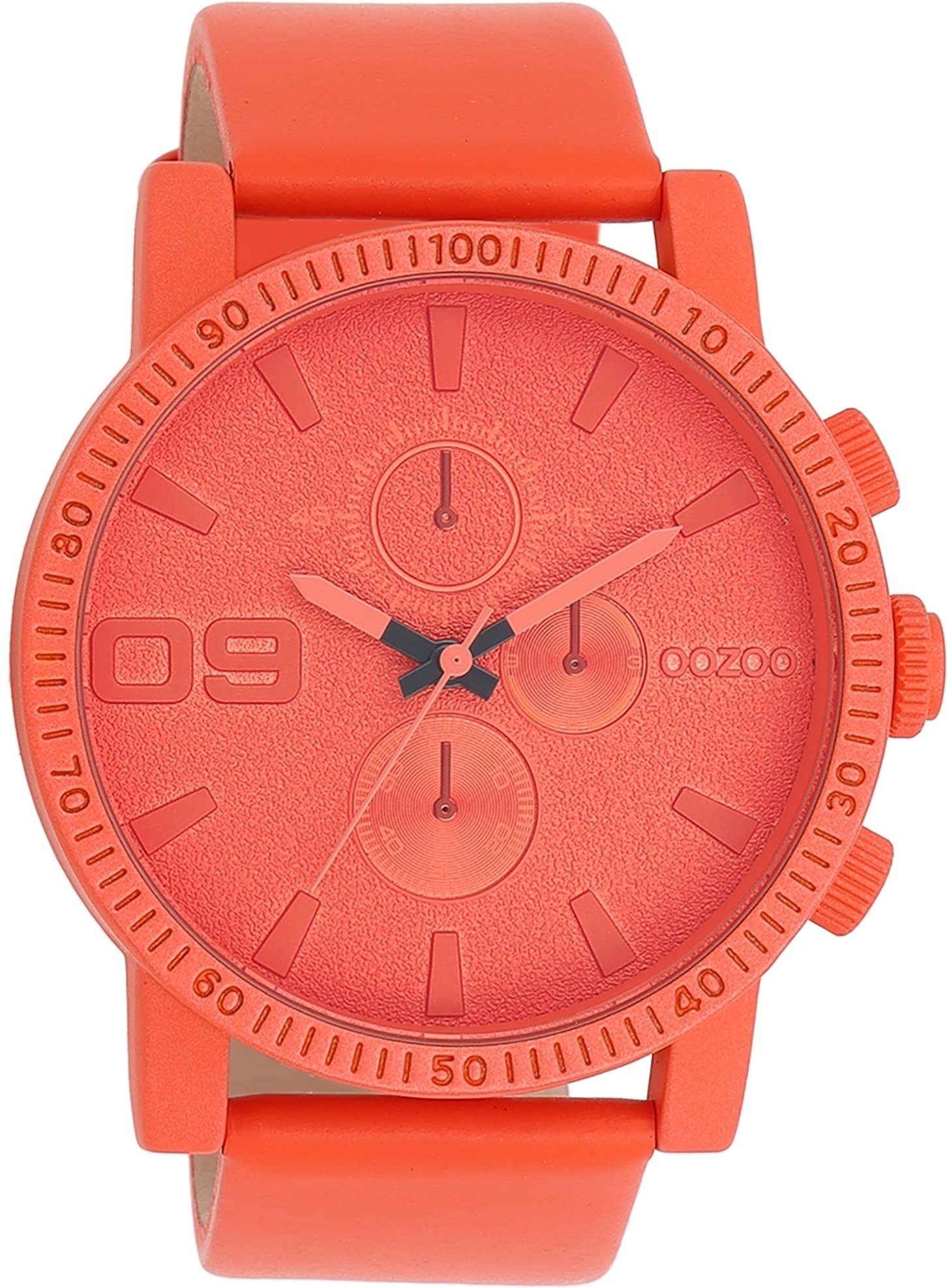 OOZOO Quarzuhr Oozoo Unisex Armbanduhr Timepieces Analog, (Analoguhr), Damen, Herrenuhr rund, groß (ca. 48mm) Lederarmband, Fashion-Style