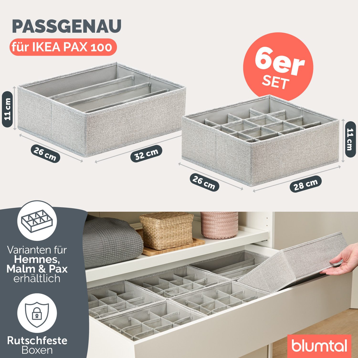 Blumtal Faltbox HEMNES, MALM, PAX Organizer Ordnungssystem Kleiderschrank ( günstig online kaufen