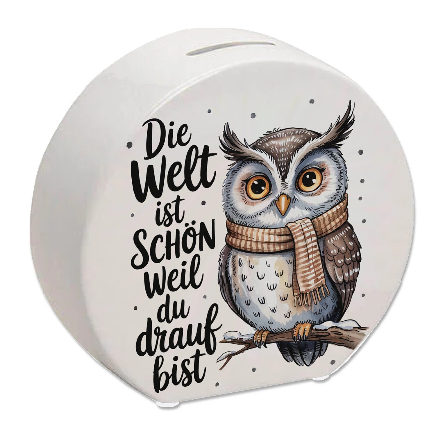 speecheese Spardose Eule mit Schal Spardose Die Welt ist schön günstig online kaufen