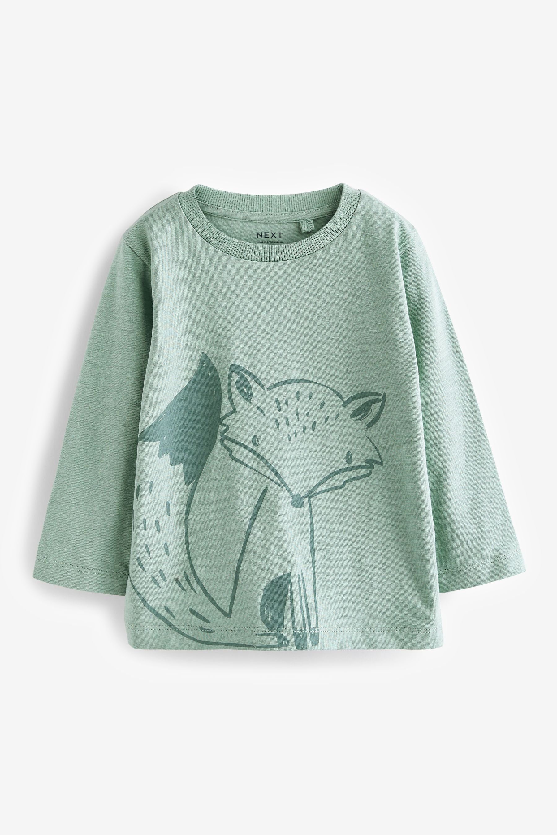 Mineral Motiv T-Shirt Langärmeliges (1-tlg) Fox mit Next Langarmshirt