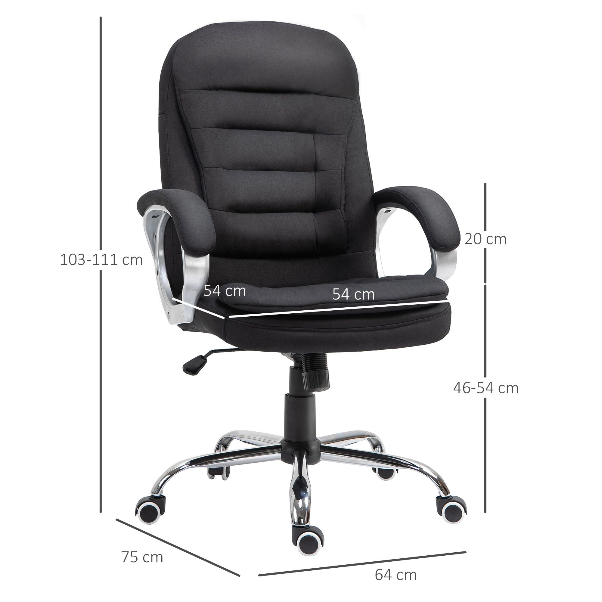 schwarz schwarz Bürostuhl | mit Vinsetto Schreibtischstuhl Rückenlehne hoher