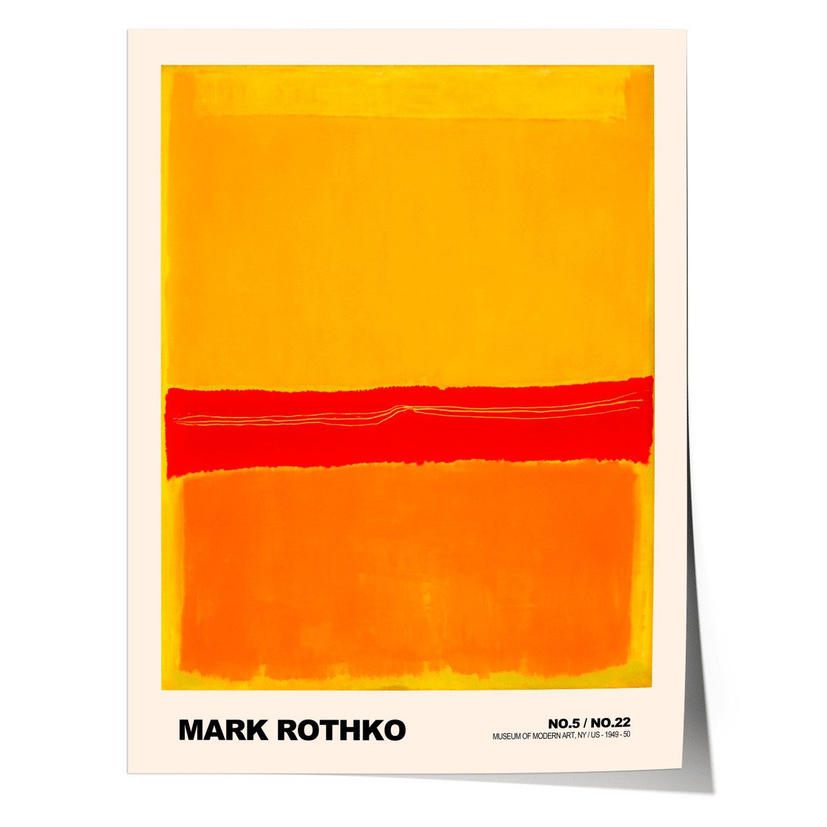 JUSTGOODMOOD Poster Mark Rothko No5 No22 Abstrakter Expressionismus Farbfeld Print ohne Ra, (1 St)