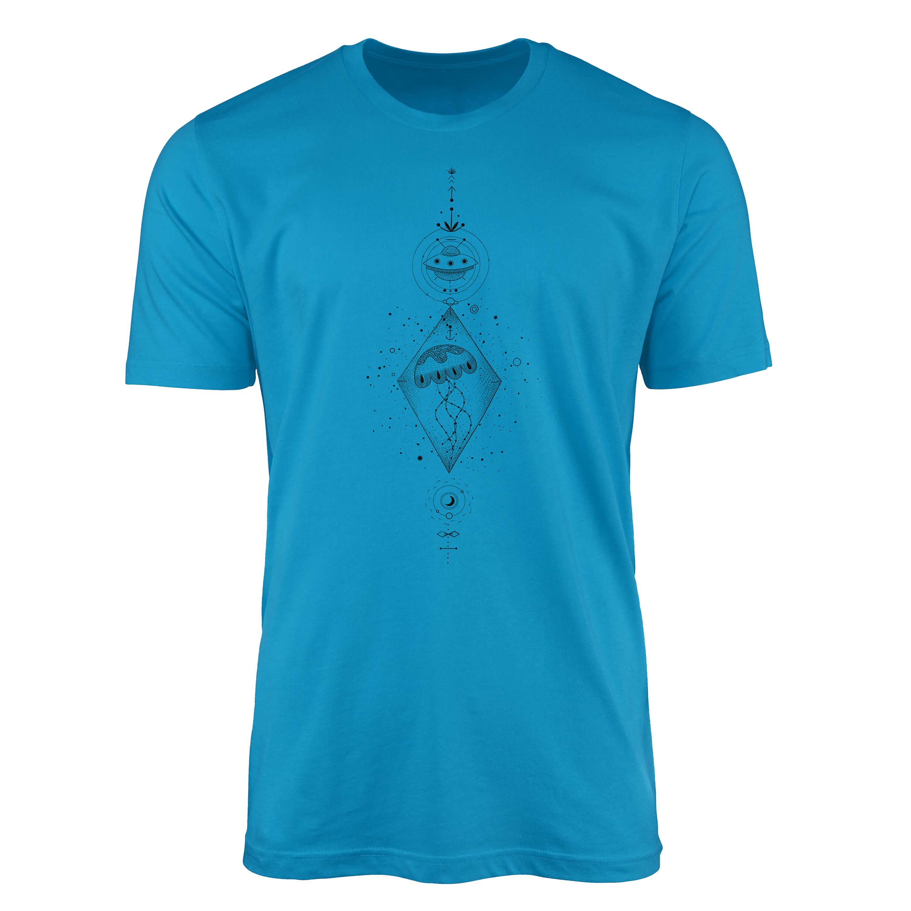 Sinus Art T-Shirt Premium T-Shirt Alchemy Serie Symbole angenehmer Tragekomfort feine Struktur No.0059 Atoll