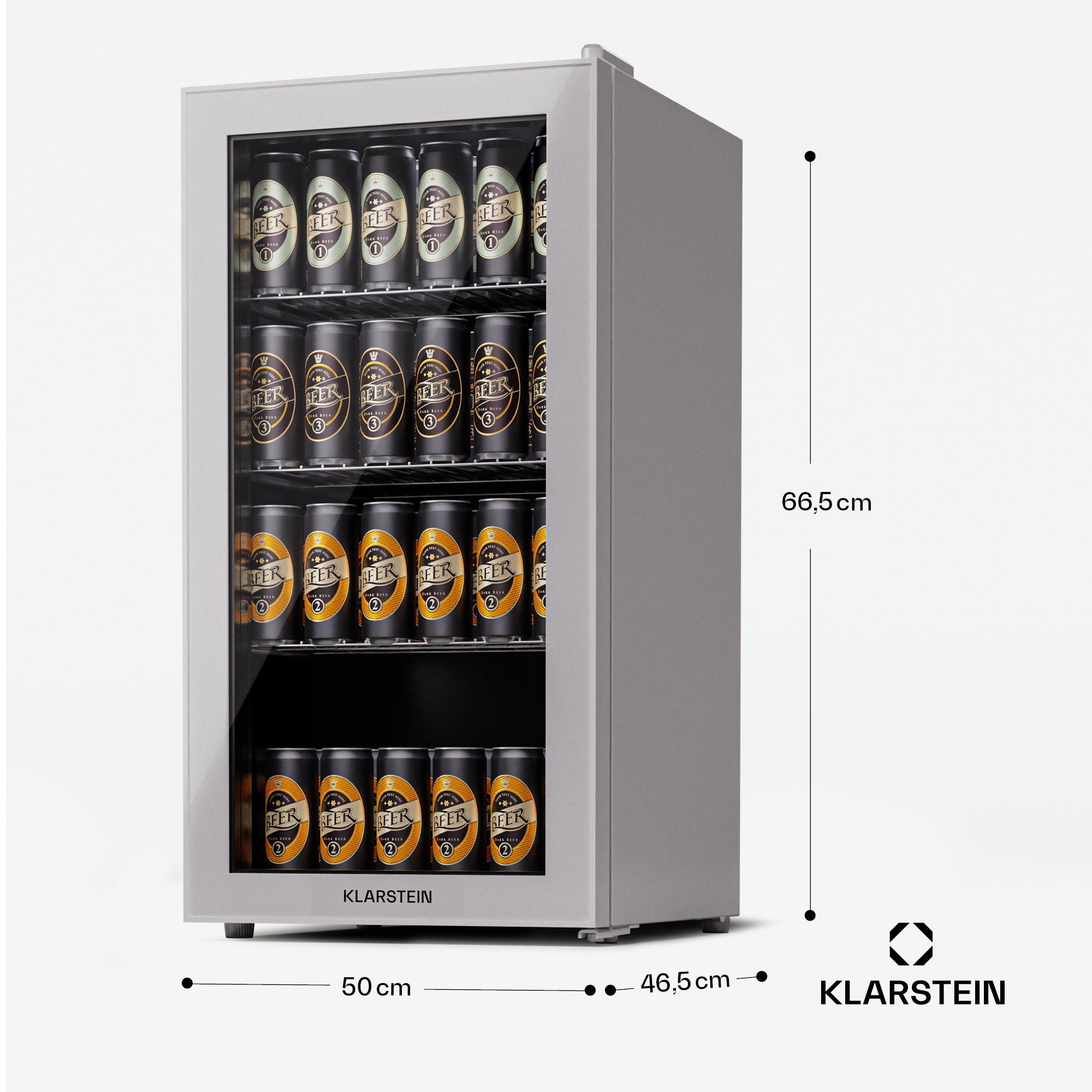 Klarstein Getränkekühlschrank HEA-Bersafe-74-wh cm 43 Quartz 10045533A, hoch, cm 84 breit, Bier Flaschenkühlschrank Glastür Hausbar Getränkekühlschrank