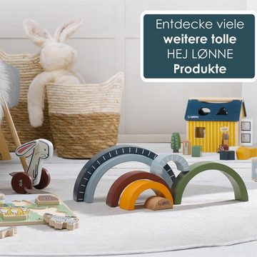 Hej Lønne Stapelspielzeug Holz-Regenbogen Kinder Spielzeug, Spielzeug zur Förderung von Motorik, Kreativität und Koordination