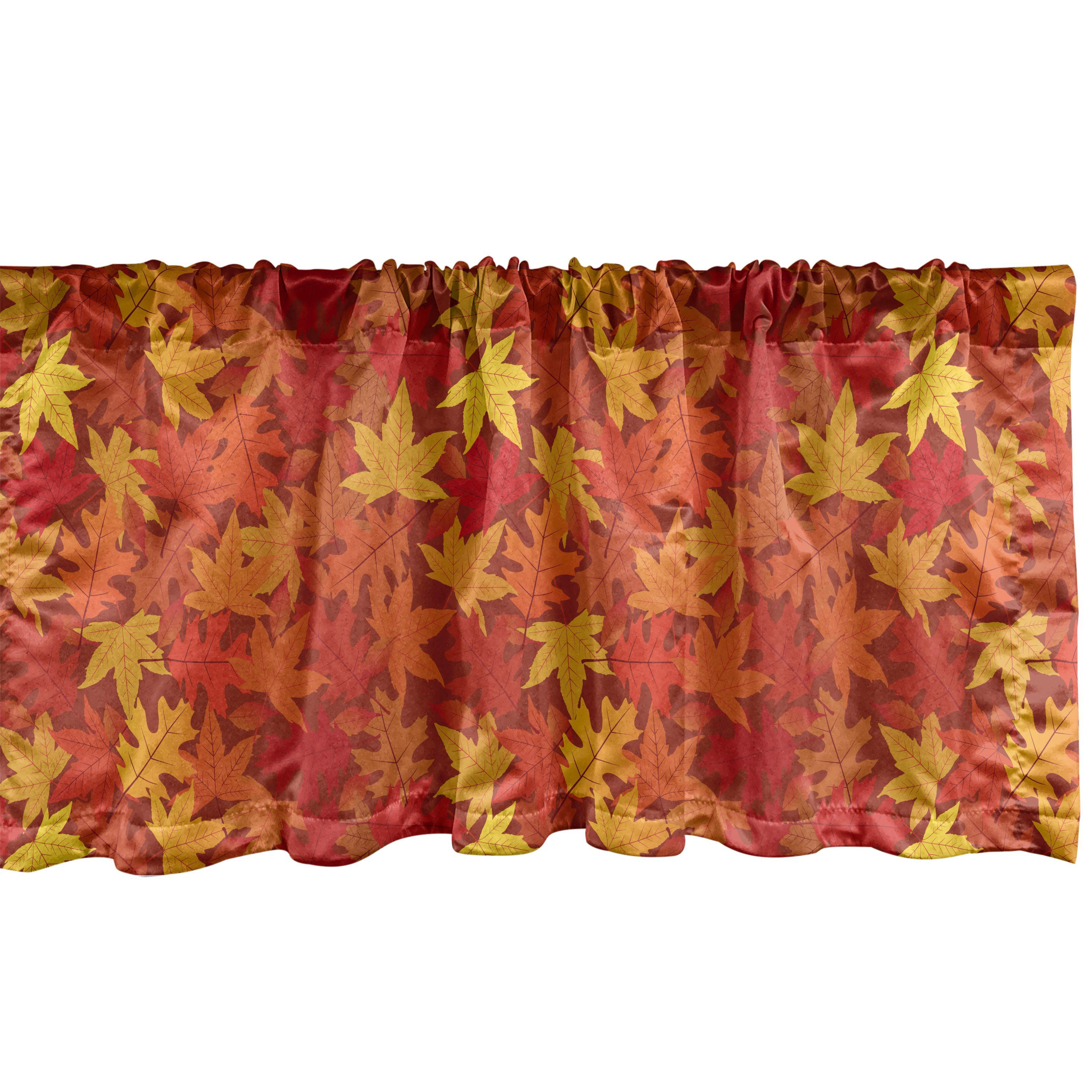 Scheibengardine Vorhang Volant für Küche Schlafzimmer Dekor mit Stangentasche, Abakuhaus, Microfaser, Orange Nature Designs