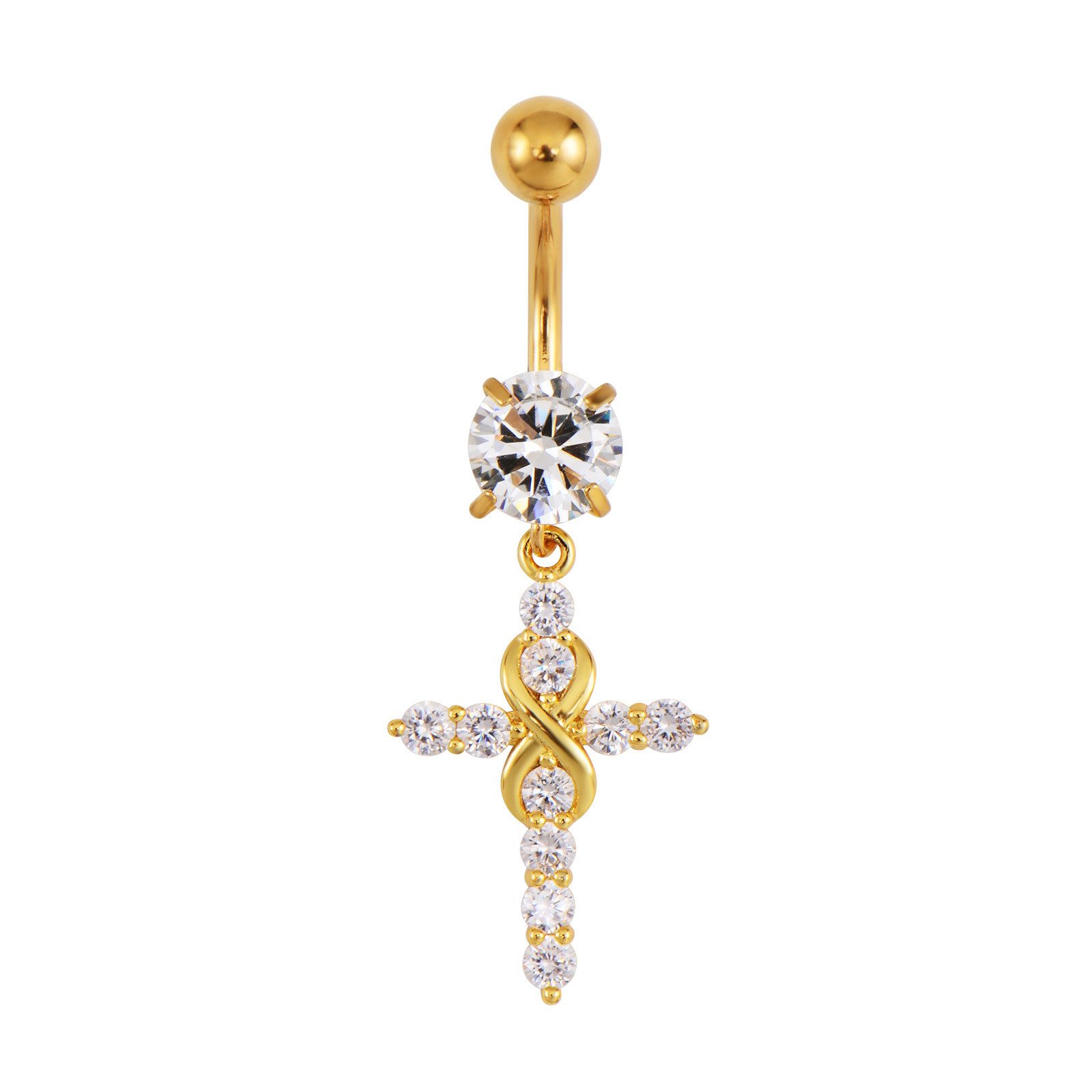 Karisma Schmuck Bauchnabelpiercing Edelstahl Nabel Stecker Anhänger Kreuz U günstig online kaufen