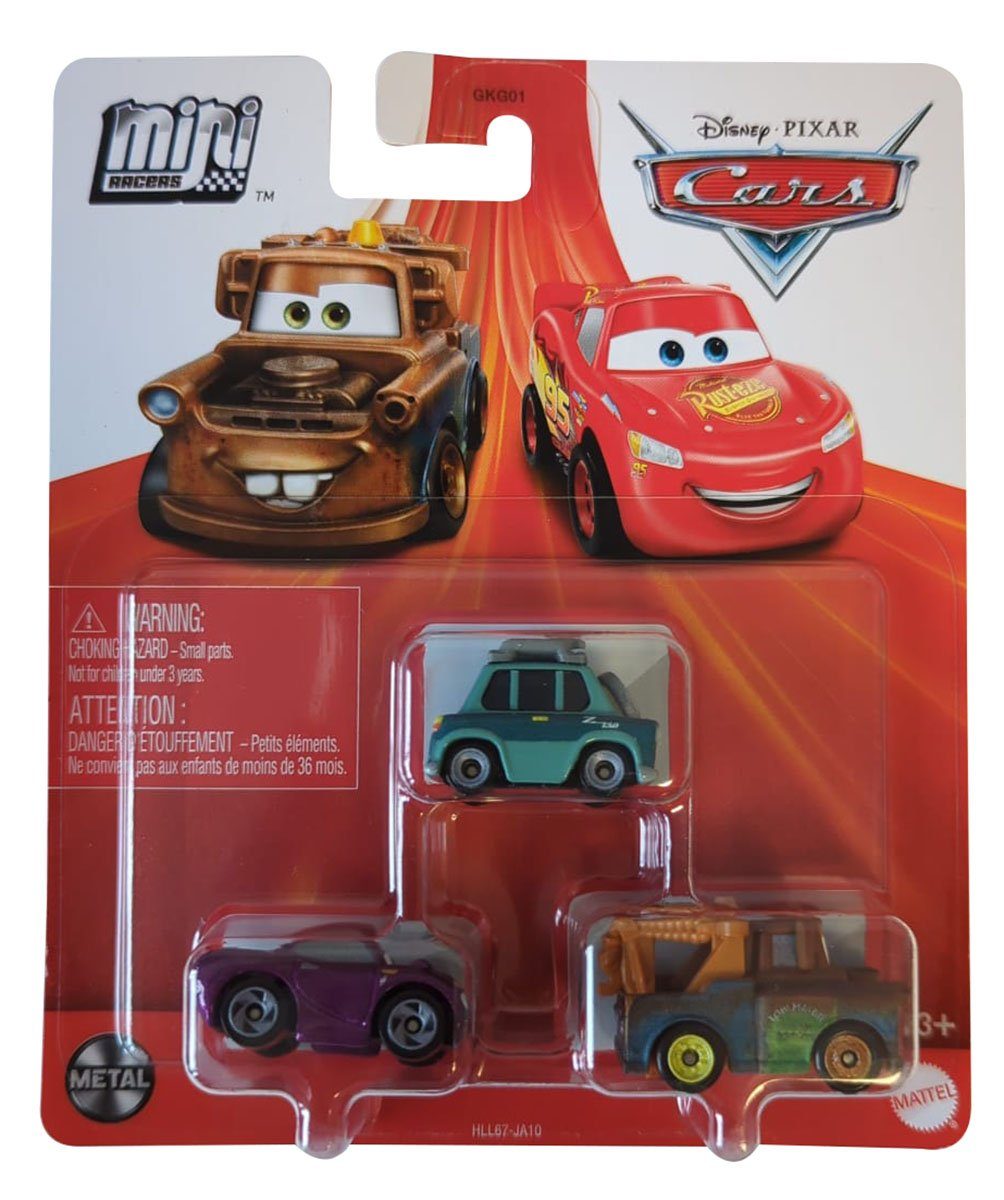 Disney Pixar Spielzeug-Auto Mattel HLL67 Disney Pixar Cars Mini-Racers 3er-Pack mit Professor Z, M