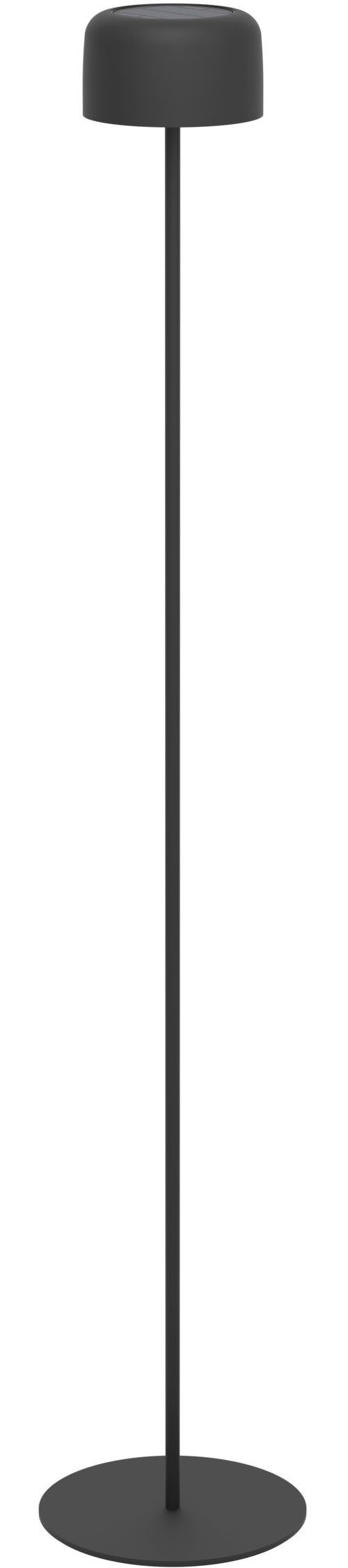 EGLO Stehlampe ROCCANOVA-L Stehlampe - Stahl - SOLAR-LED - 2,8W - IP44, Dimmfunktion, USB-Anschluss mit Ladefunktion, mehrere Helligkeitsstufen, LED fest integriert, Warmweiß, Standleuchte, Leselampe, Wohzimmer, Schlafzimmer, H120 x Ø13,5 cm