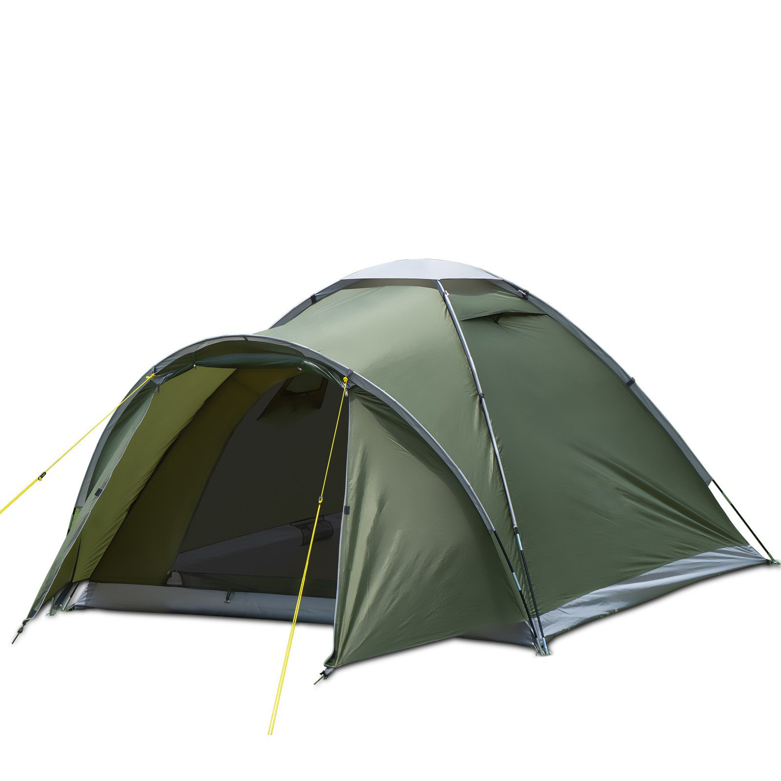 Lumkudos Faltzelt Campingzelt mit Vorraum, Zelte Camping Zelt für 2-4 Person, PU5000, Personen: 4 (1 tlg., Aufbewahrungstasche, Ultraleicht, 360*250*140cm), Zelt für Camping, Reisen, Trekking und Garten, Kuppelzelt