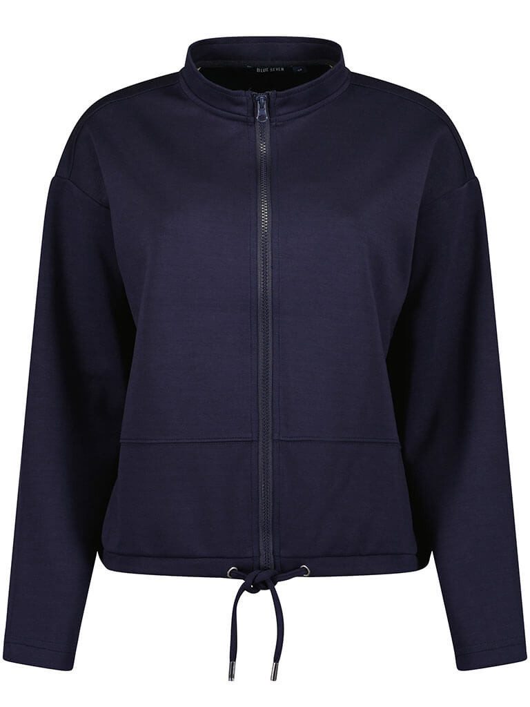 Blue Seven Sweatjacke 143072 Damen Sweatjacke mit Stehkragen - Freizeitjacke mit Reißverschluss