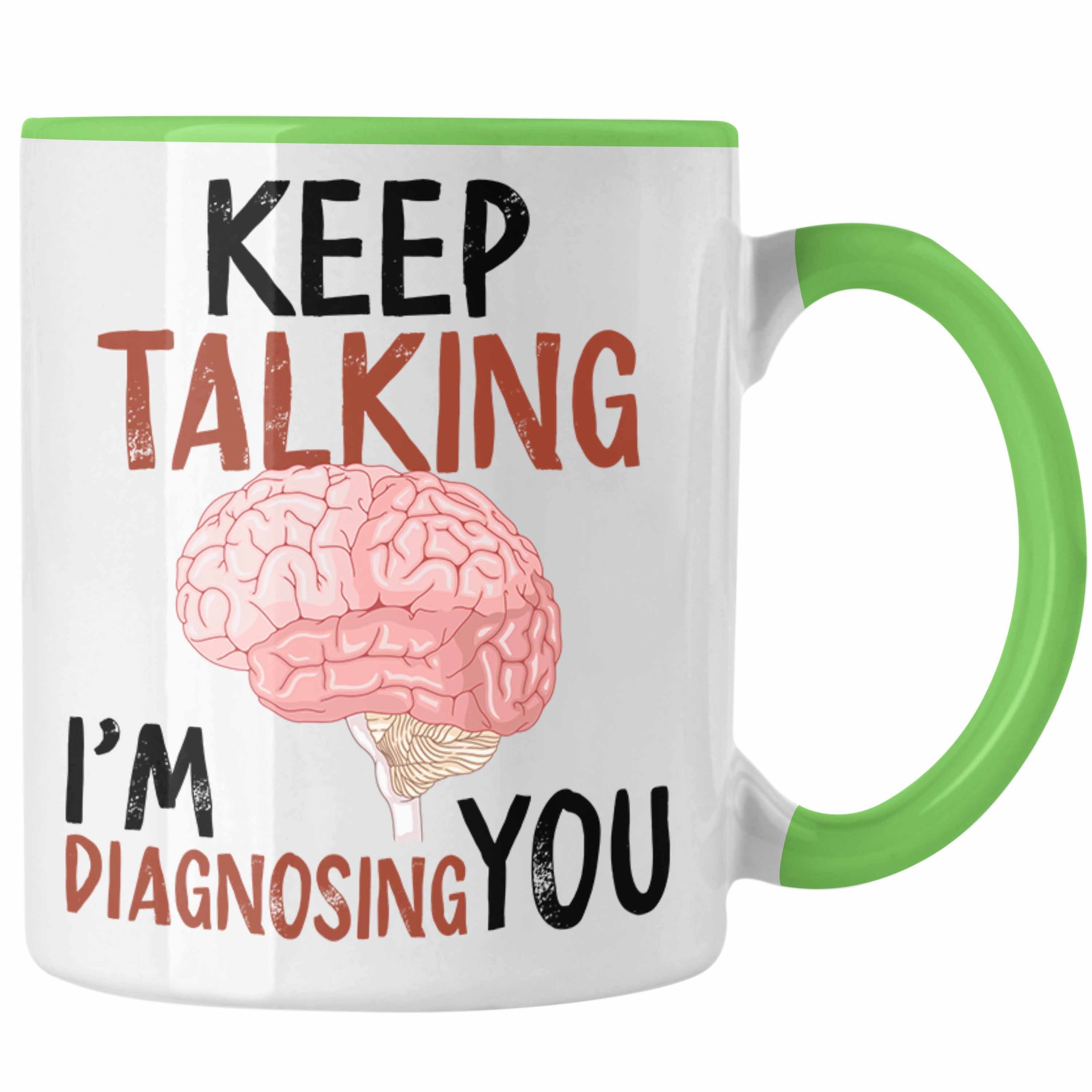 Trendation Tasse Psychologie Tasse Lustige Geschenkidee für Psychologinnen Psychologen Grün | Teetassen