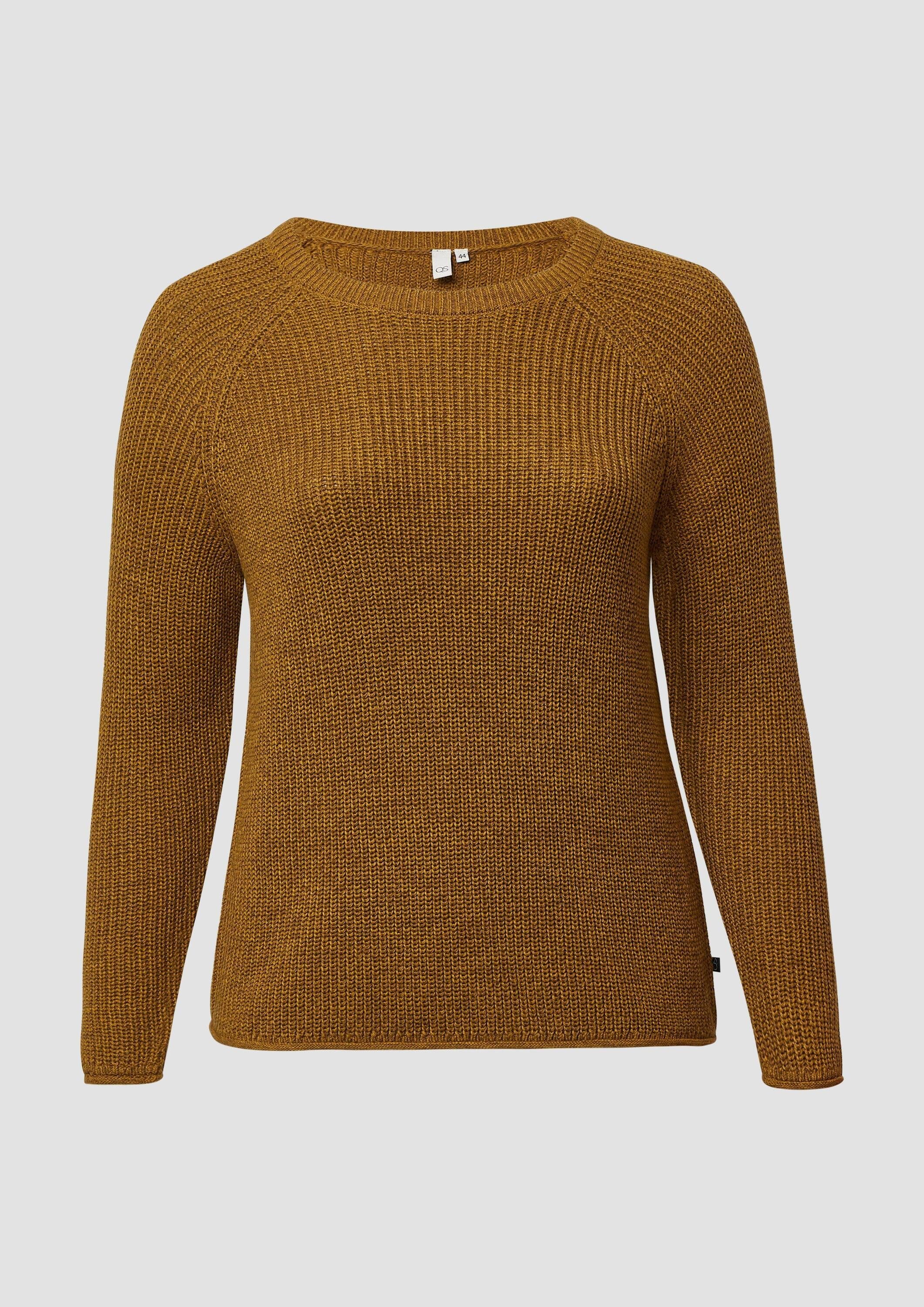QS Longpullover Strickpullover Melierter Strickpullover