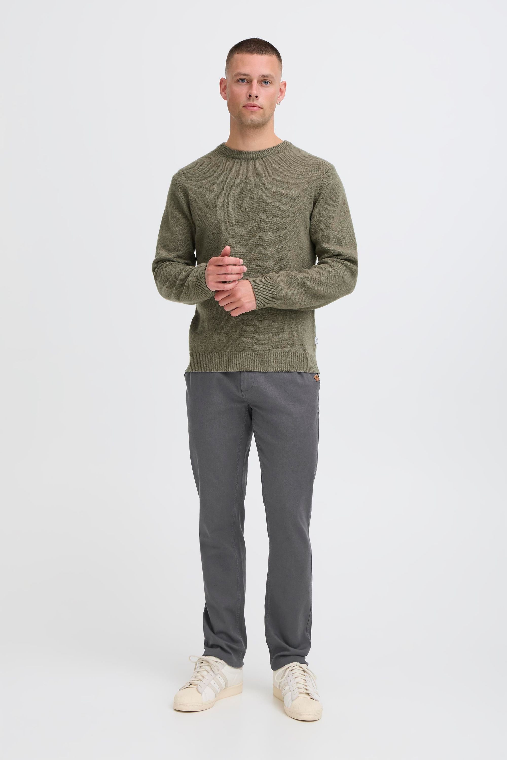 Blend Chinohose BHTirak Stoffhose mit Gürtelschlaufen und Leder-Details - Regular Fit