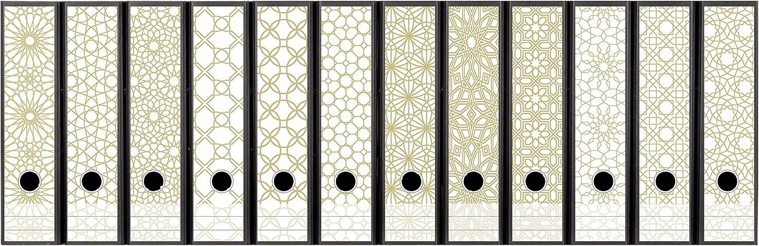 codiarts.® Aktenordner Akten Ordnerrücken Sticker für 12 breite Ordner - Motiv: Orient, zum Beschriften