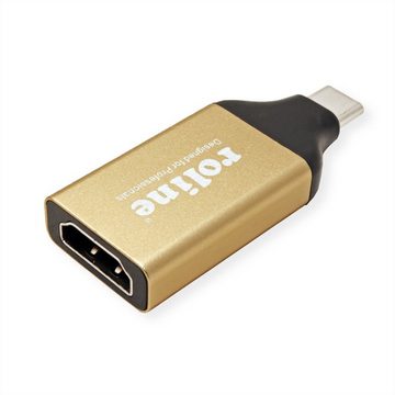 ROLINE GOLD Adapter USB Typ C - HDMI, ST/BU Audio- & Video-Adapter USB Typ C (USB-C) Männlich (Stecker) zu HDMI Typ A Weiblich (Buchse)