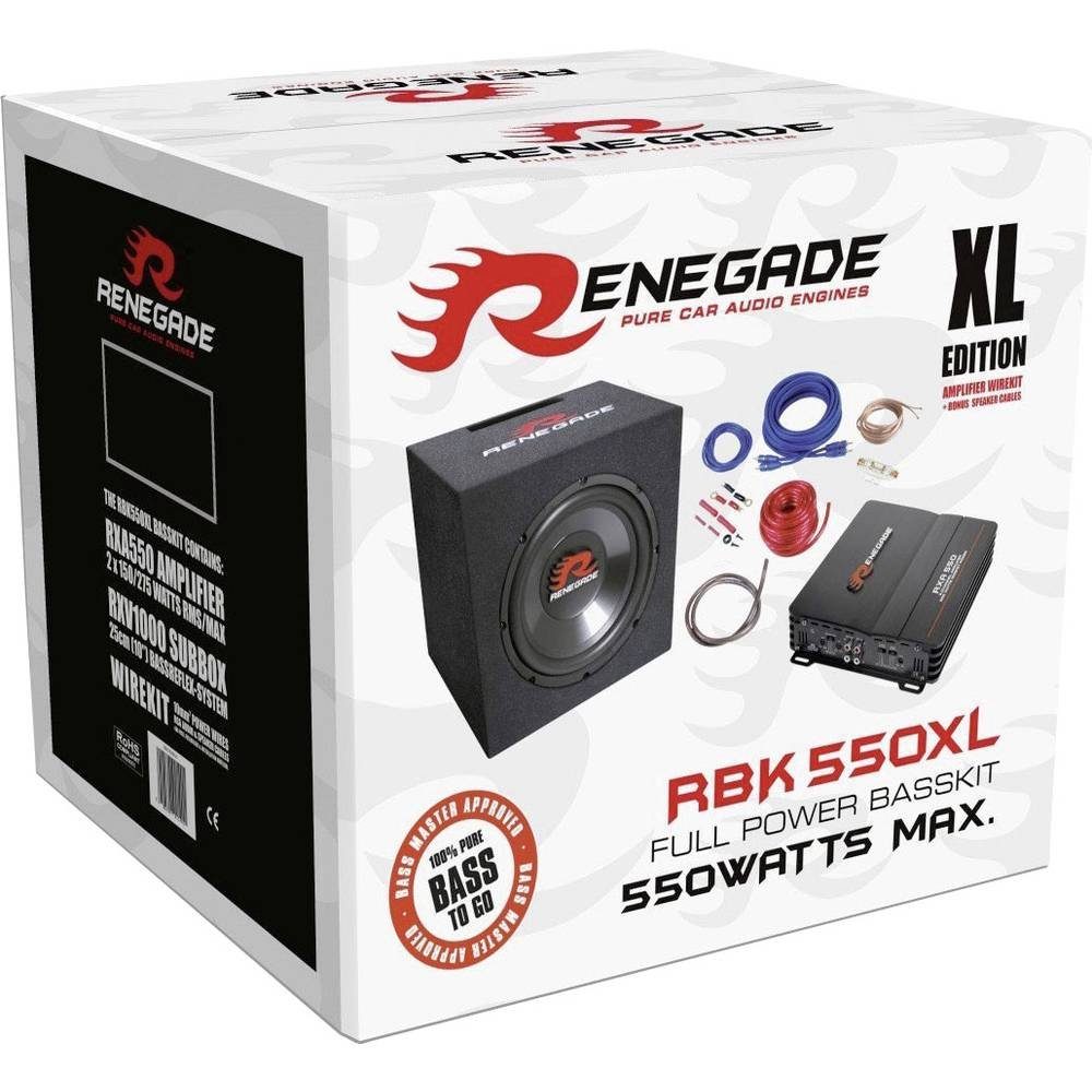 Renegade Auto Sub Komplettset Endstufe + Subwoofer + Kabel Auto-Subwoofer – Bild 2 von 2