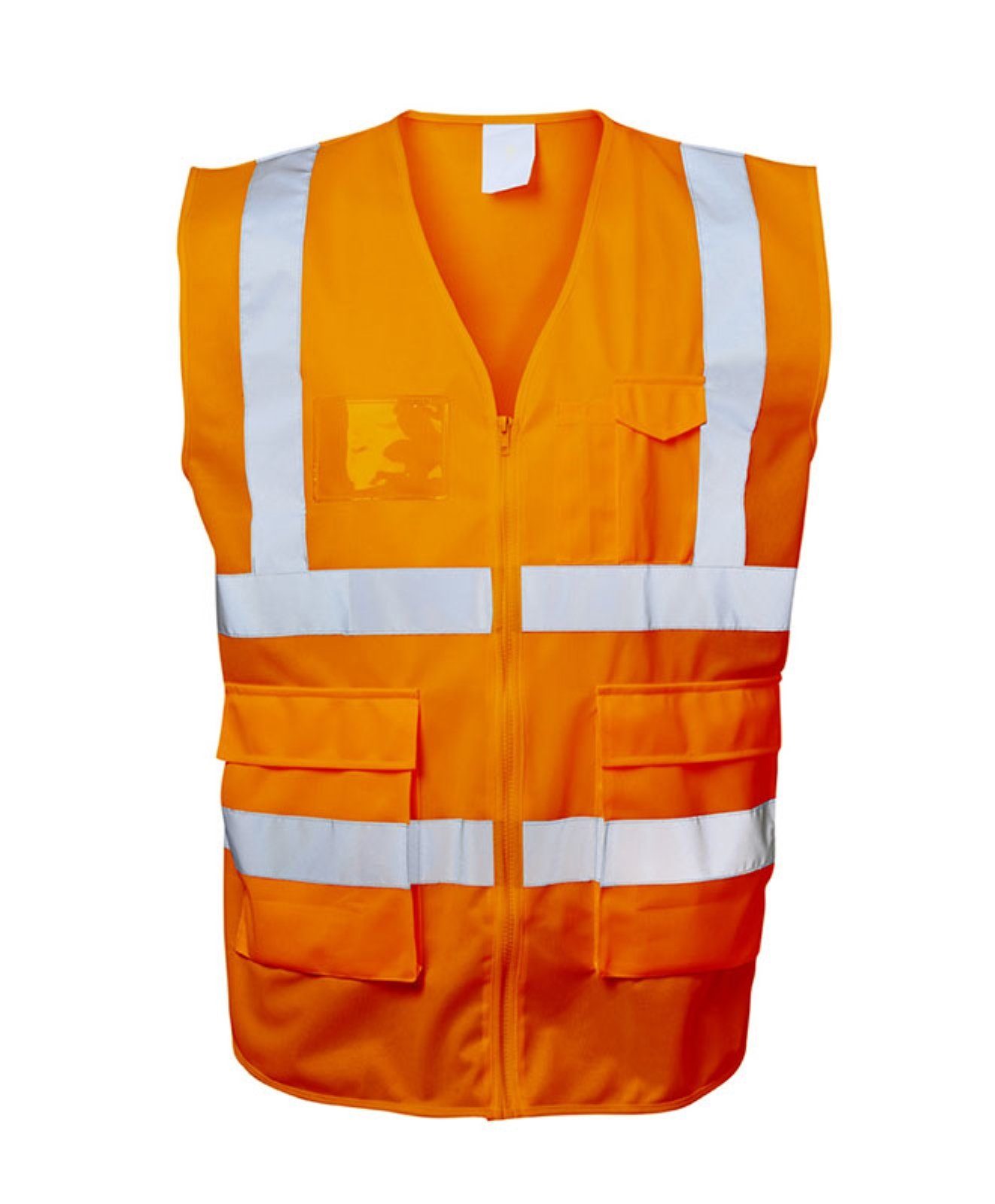 Safestyle Schutzweste Norm EN ISO 20471 Klasse 2Material 100% PolyesterFarbe fluoreszierend orangeGröße S-XXXXL• mit Schulterreflex• mit robuster Front-Reißverschluss• einzeln im PE-Beutel verpacktTaschen:• 1 Brusttaschenkombination links mit Handytasche und Stifttaschen•