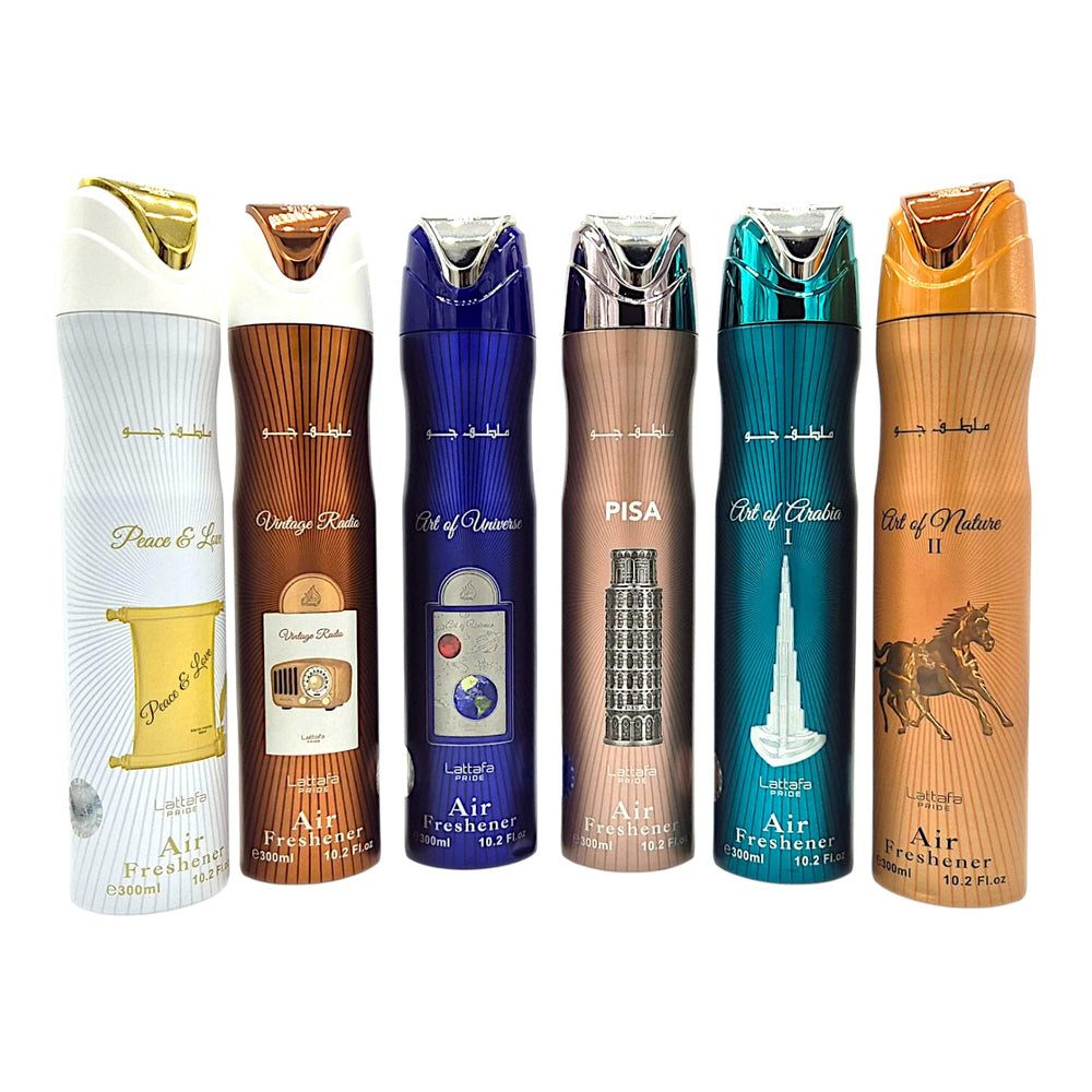 Lattafa Raumduft Lattafa Raumspray Set 6x300ml Air Freshener Pisa, Art of Arabia I