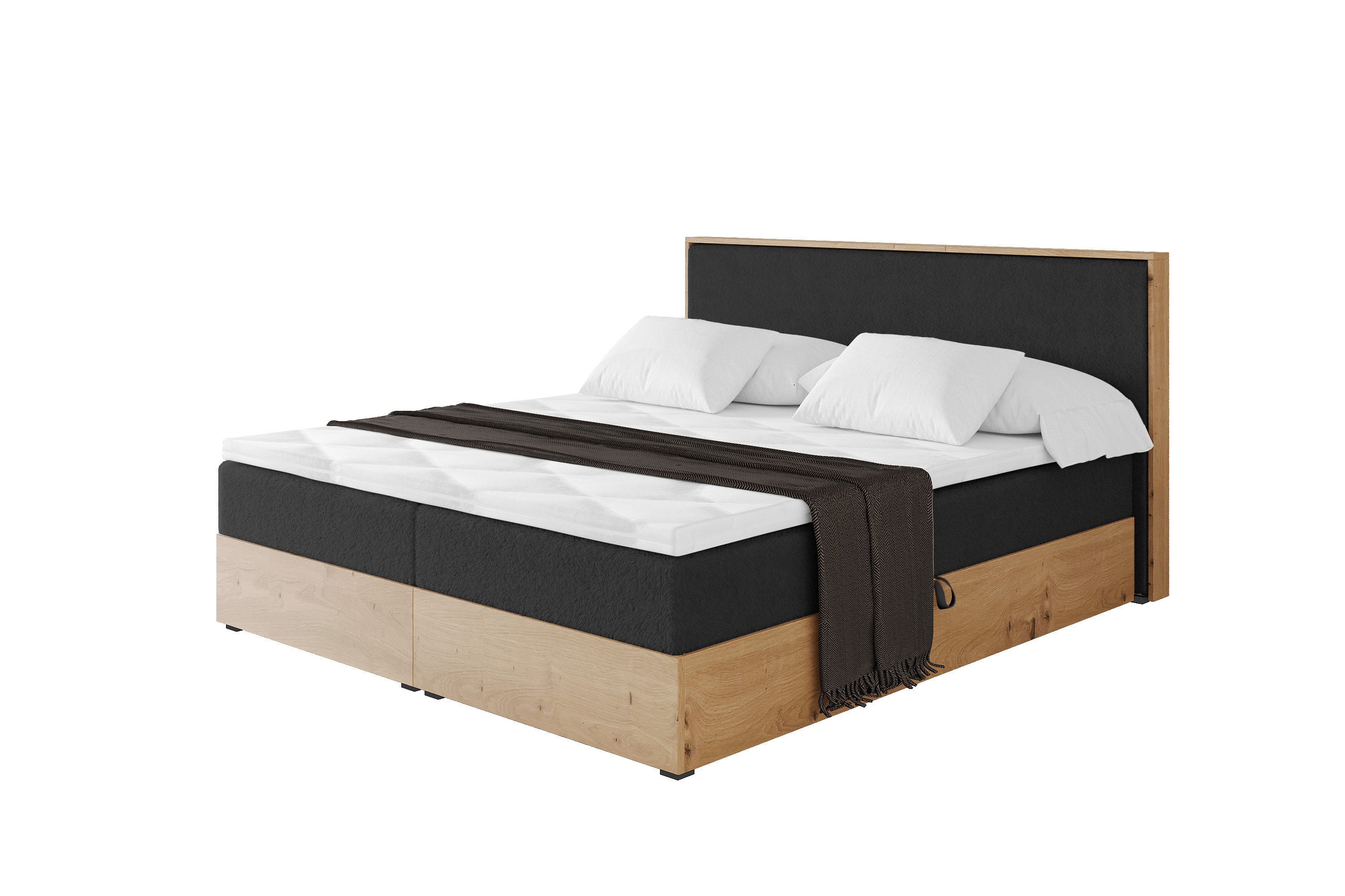 ALTDECOR Boxbett LOLLI9 (Multipocket-Matratze H4, H3 Matratze Bonellfederung, Topper, Kopfteil)