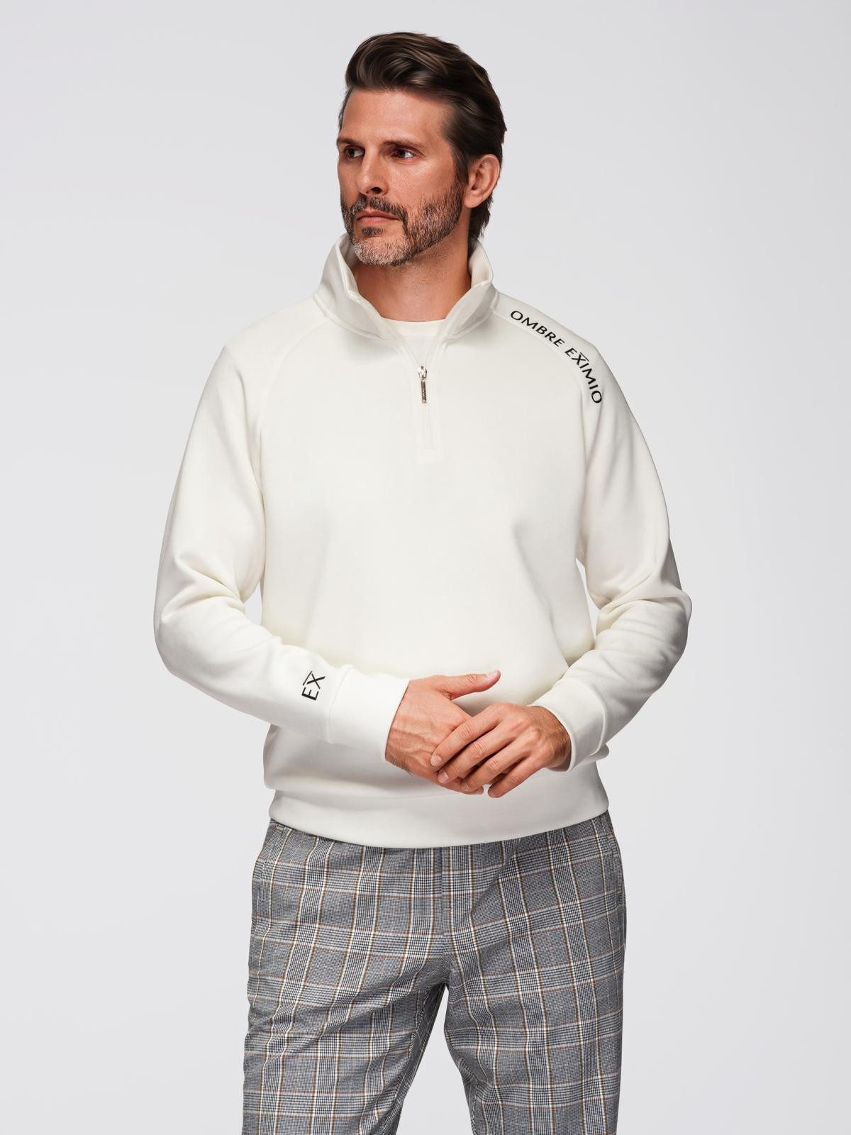 Sweatshirt Herren-Sweatshirt mit Reißverschluss-Stehkragen