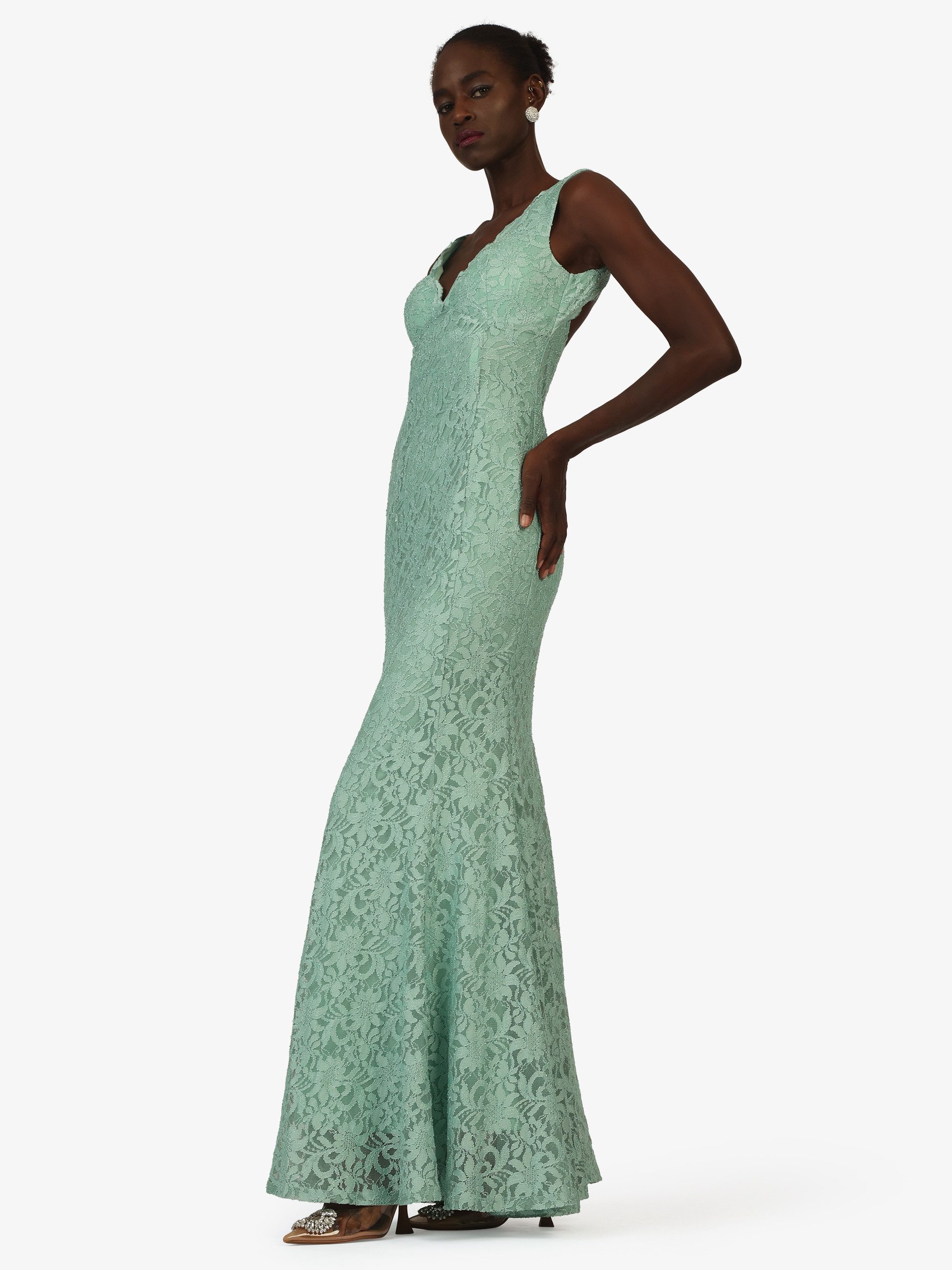 Kraimod Abendkleid mit V-Ausschnitt