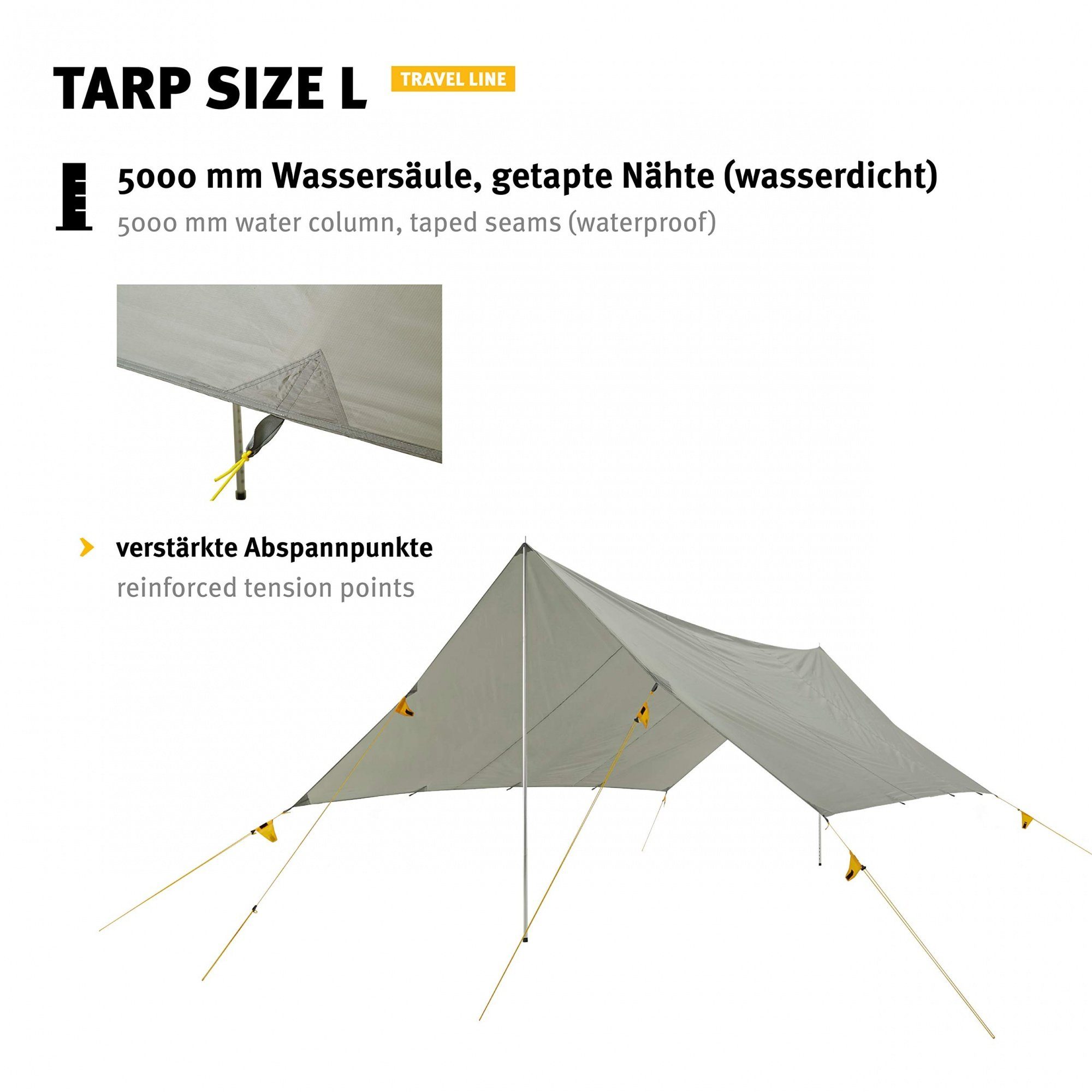 Zeltdach, Wechsel Universal cm, L 435 400 - - Travel Tarp x Tarp-Zelt Line Tents 6 Personen: