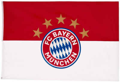 FC Bayern Fahne »FC Bayern München Hissfahne 5 Sterne Logo, 180x120cm«, Aus recyceltem Polyester