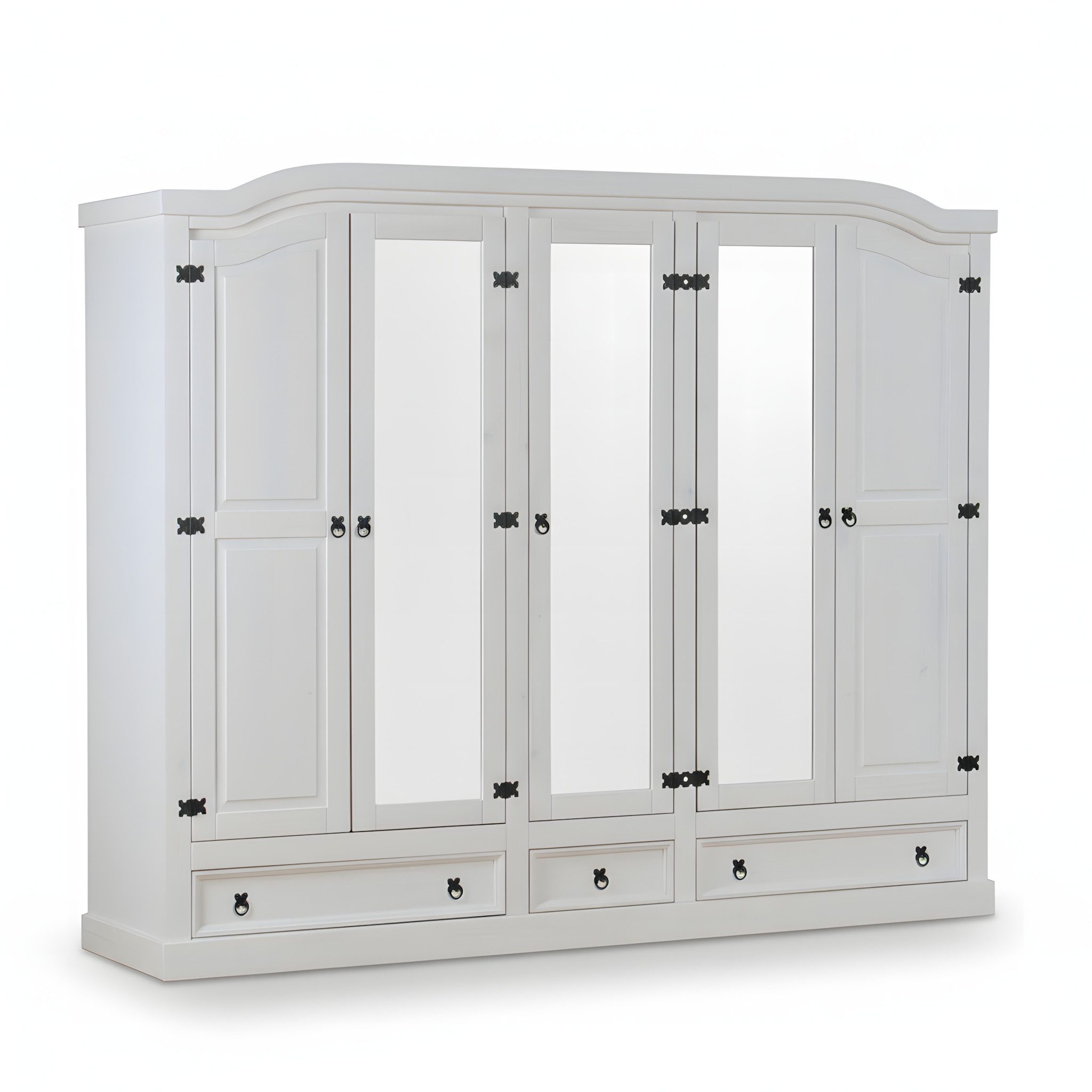 ebuy24 Kleiderschrank New Mexico Kleiderschrank 5 türig mit 3 Spiegeltür
