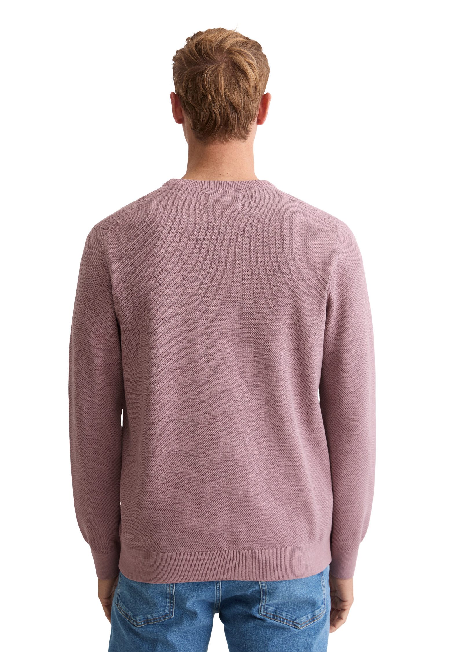 Marc O'Polo Rundhalspullover in Piqué-Struktur günstig online kaufen