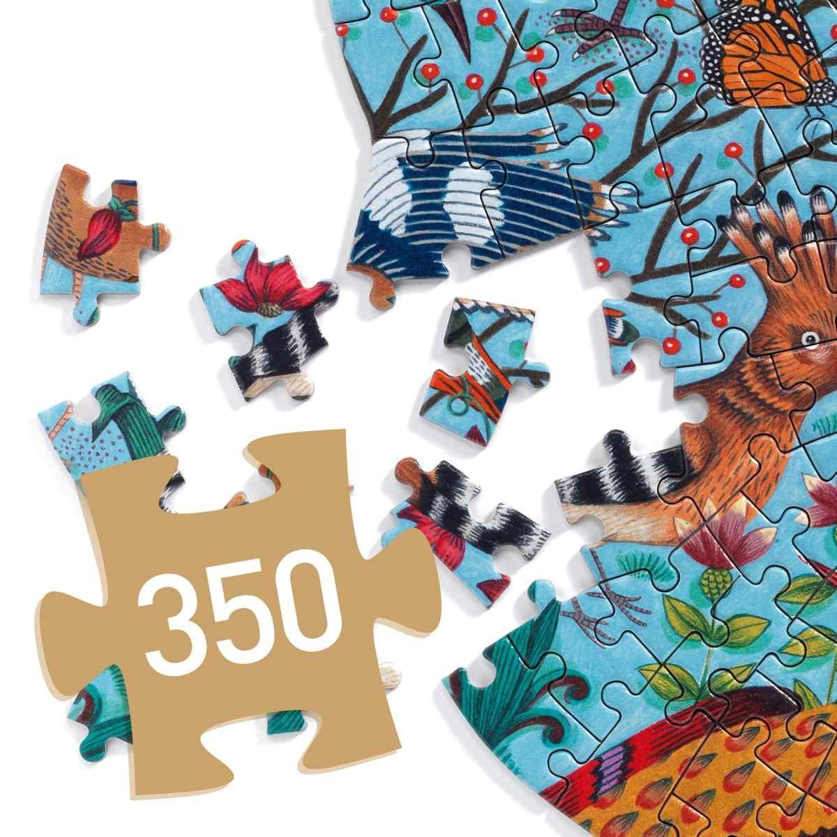 DJECO Konturenpuzzle Puzz'Art Tiere 350 Teile Tiermotive, Puzzleteile