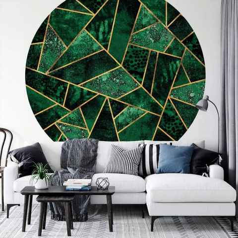 K&L Wall Art Fototapete Fototapete Fredriksson Gold Grün Smaragd Vliestapete Wohnzimmer abstrakt, Geometrisch Tapete