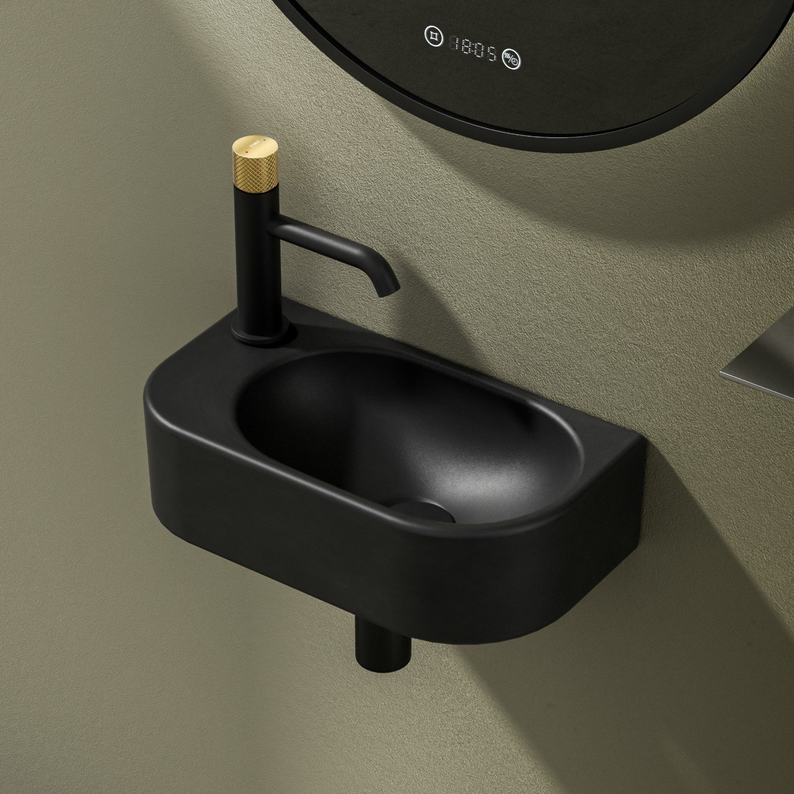 EMKE Aufsatzwaschbecken Hängewaschbecken, Waschbecken aus Keramik für Bad 4 günstig online kaufen