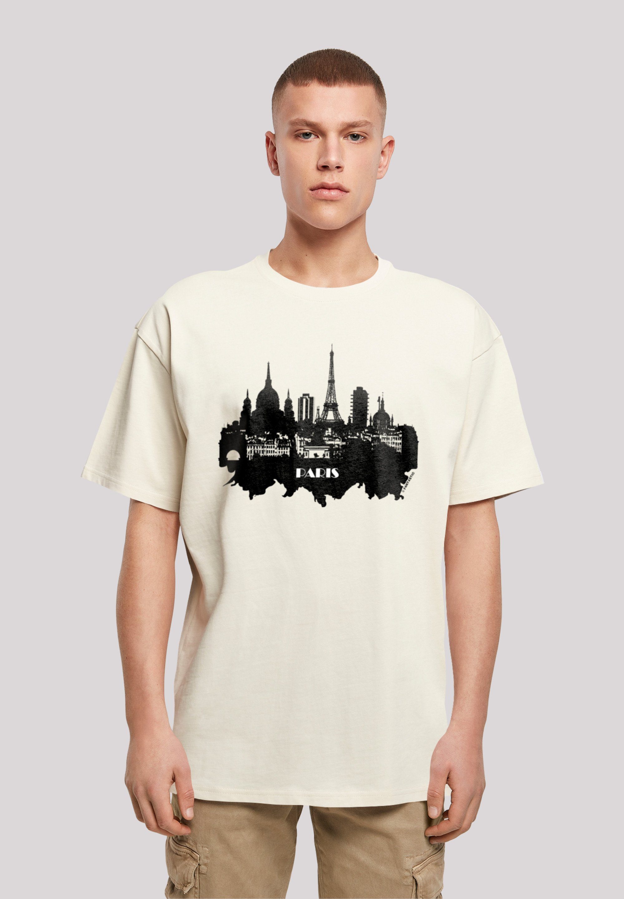 F4NT4STIC T-Shirt PARIS SKYLINE OVERSIZE TEE Print sand